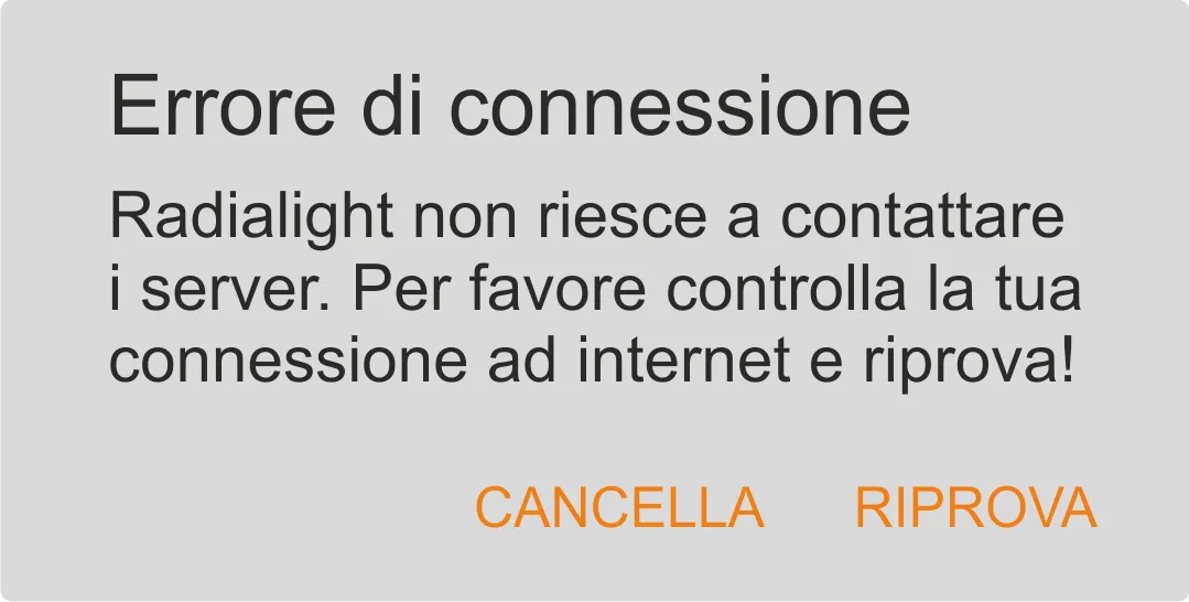 Errore di connessione Android