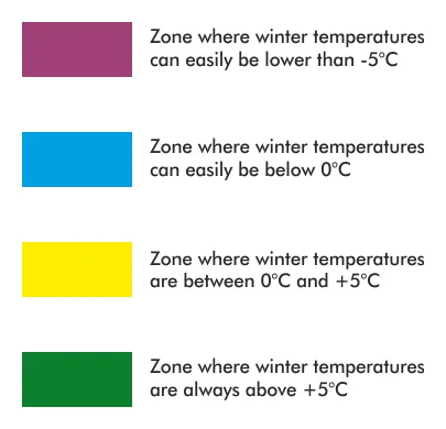 Climatic zones map