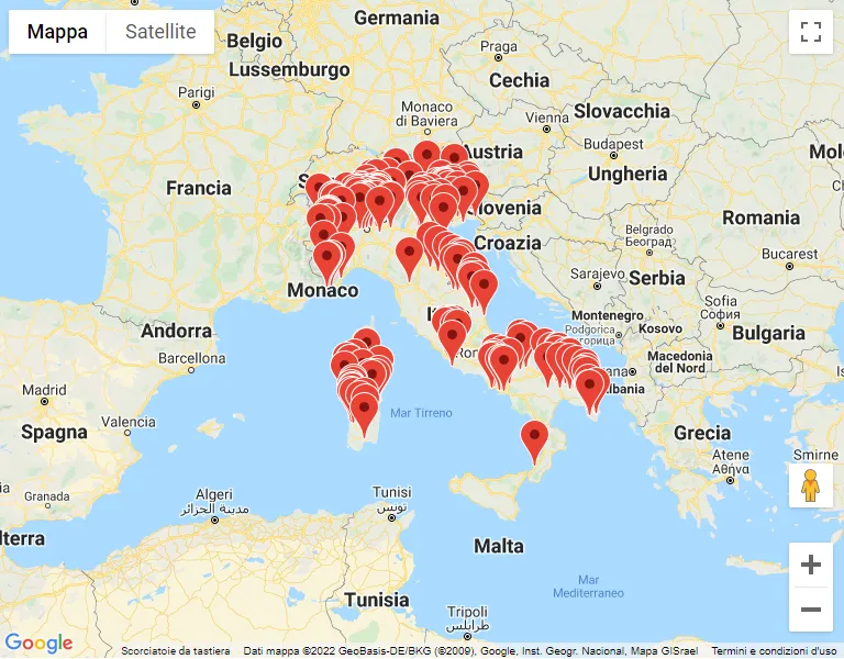 Mappa Rivenditori Radialight